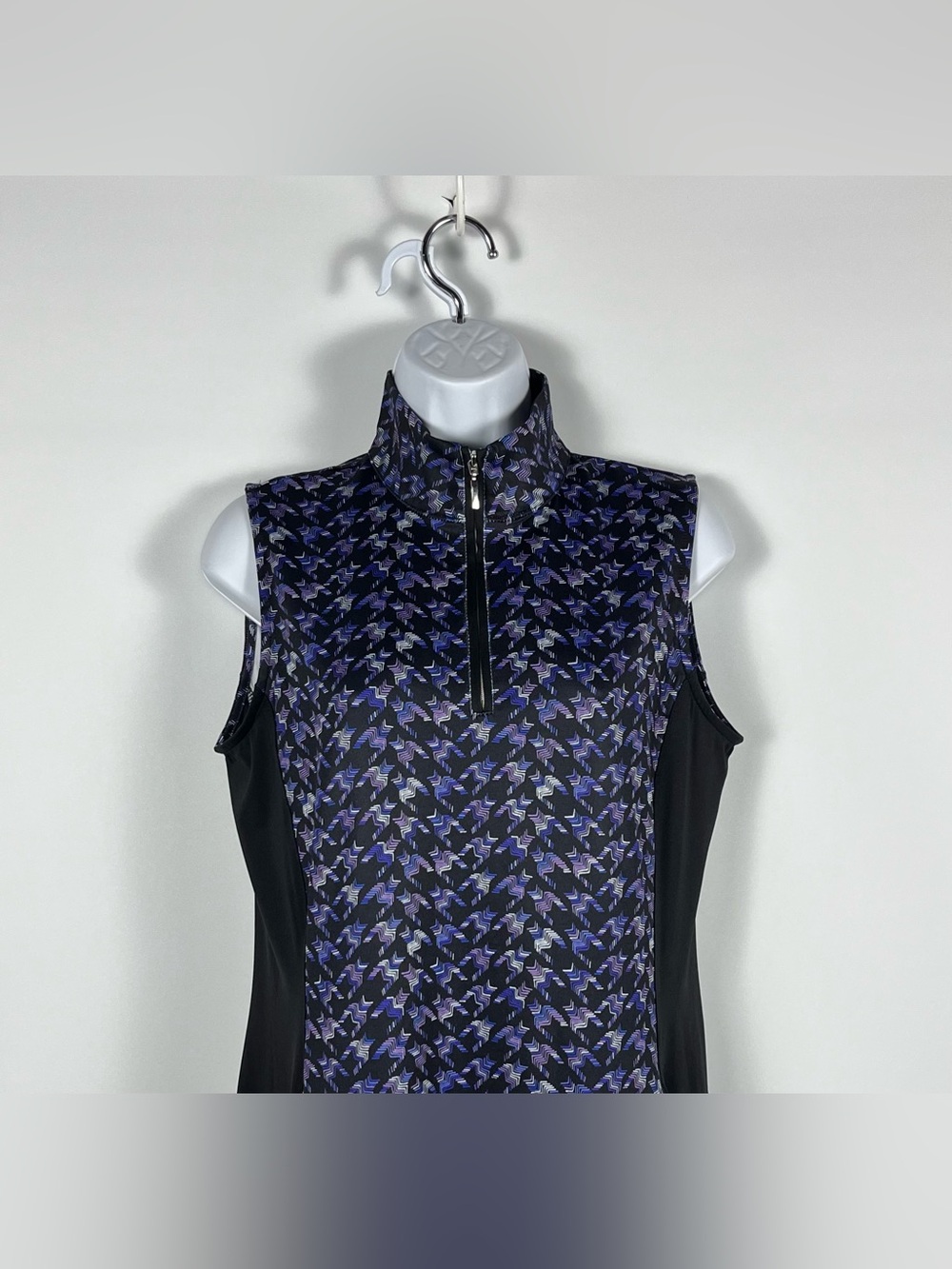 EP New York Violet Houndstooth Print Women's Sleeveless Golf Dress Size Medium - Picture 3 of 7